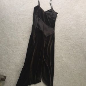 Vintage satin and velvet maxi dress